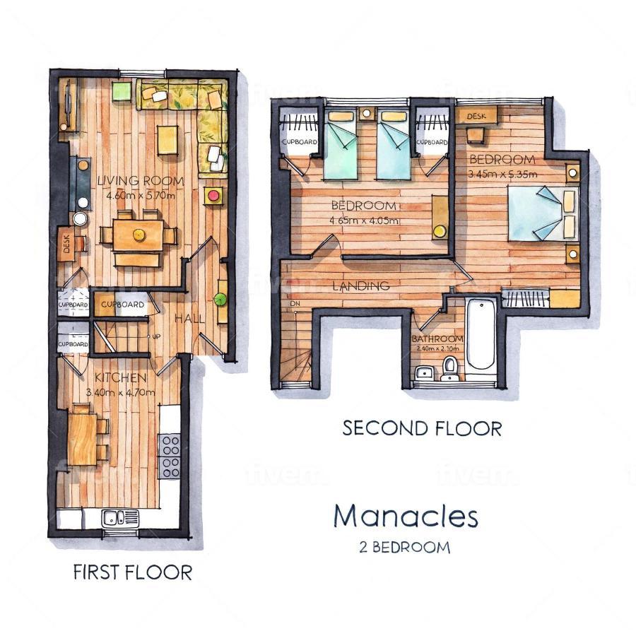 Manacles - Spacious Flat Near Beach With Sea Views & Parking Falmouth Exterior photo